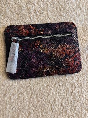 NWT Lodis Metallic Floral small wallet/ card holder in black and Gold